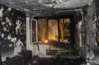 комната после пожара