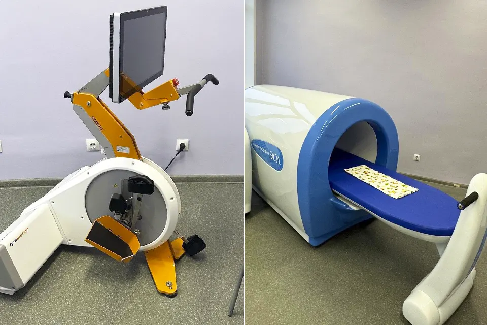 детская больница магнитотурботрон тренажер реабилитация новое оборудование в отделении реабилитации детской больницы