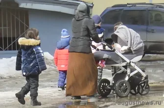 многодетная мать с детьми