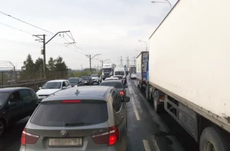 автомобильная пробка в районе ГЭС