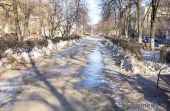 снег еще не растаял в Тольятти