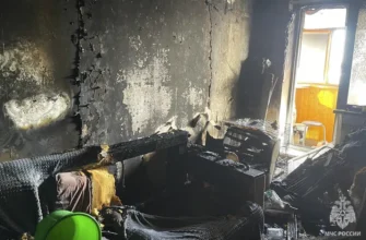 комната после пожара