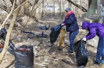 уборка мусора на субботнике