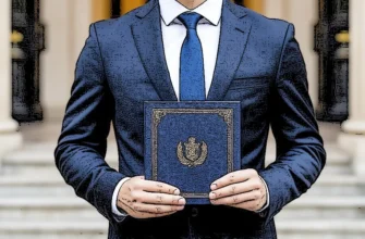 мужчина держит диплом в руках