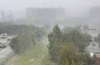 ливень в городе