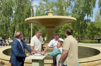 торжественное открытие фонтана в Портпоселке