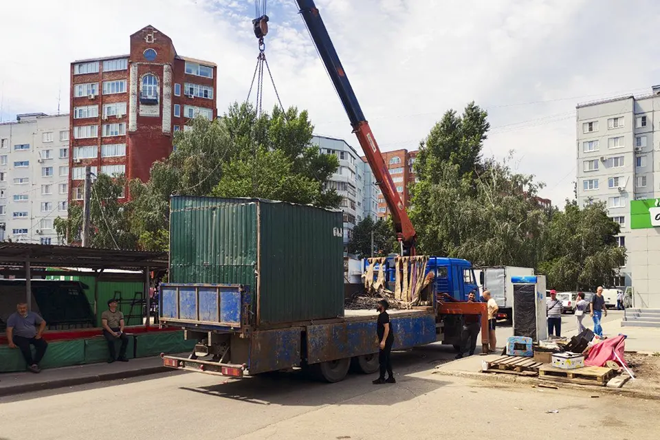 вывоз торгового павильона на улице Автостроителей