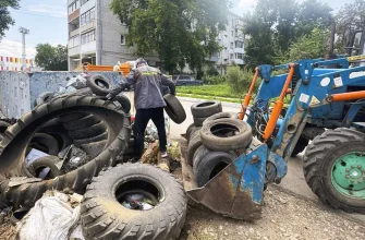 вывоз шин из двора