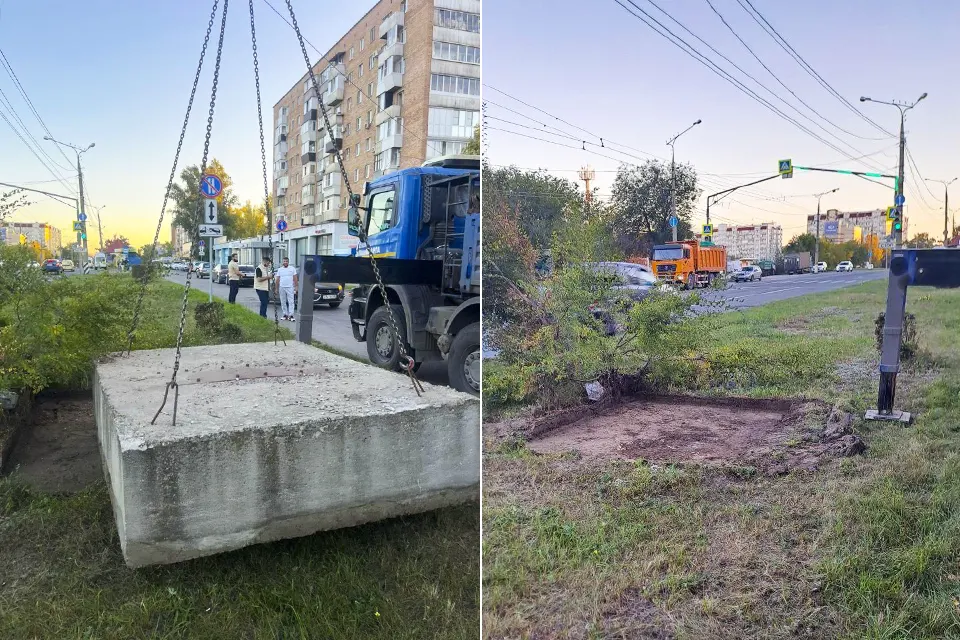 вывоз бетонной плиты с улицы