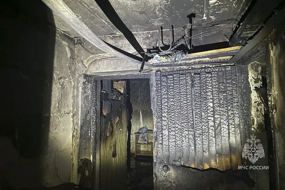 комната после пожара