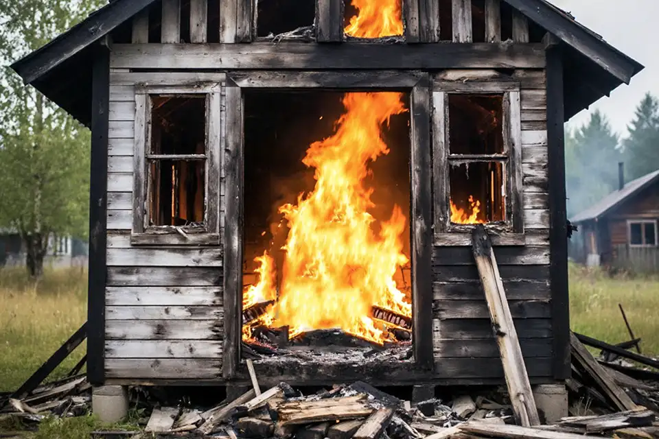 загорелся дачный дом