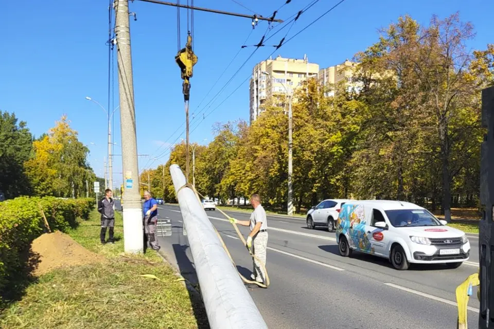 замена опор контактной сети