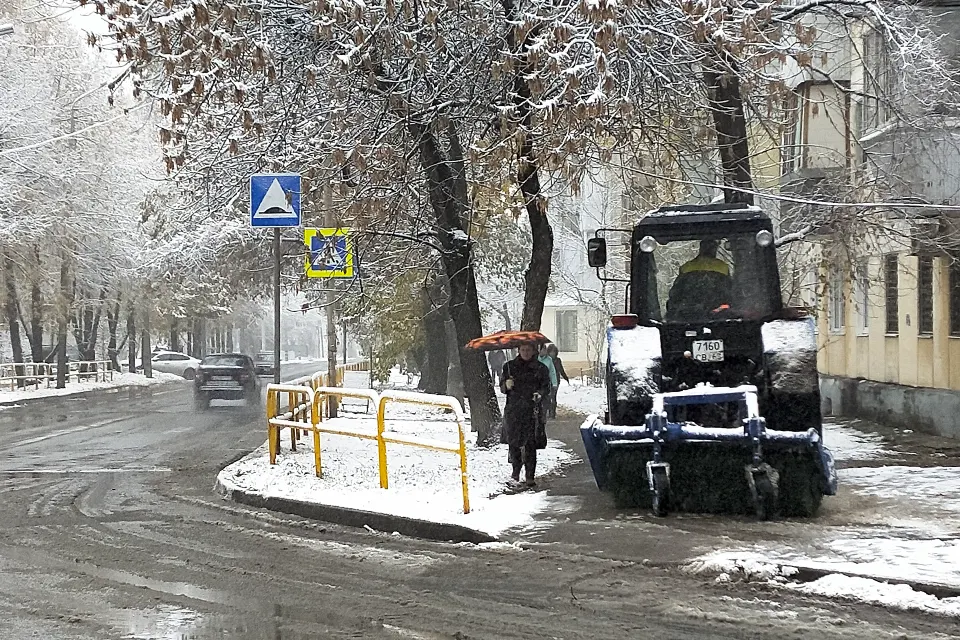 осенью выпал снег
