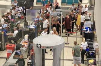 в аэропорту люди проходят таможенный контроль