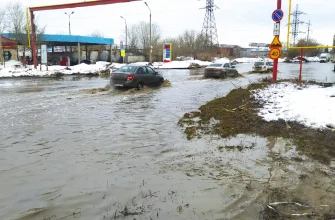 лужа на улице Базовой