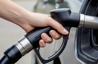 девушка заправляет автомобиль