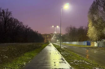 освещение на бульваре Здоровья