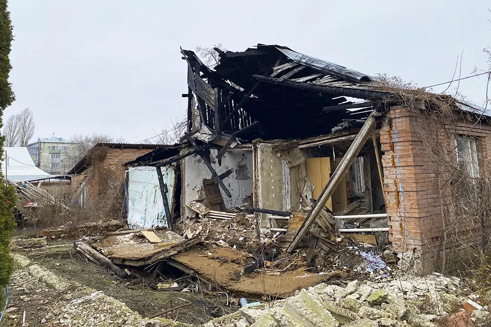 частный дом после пожара