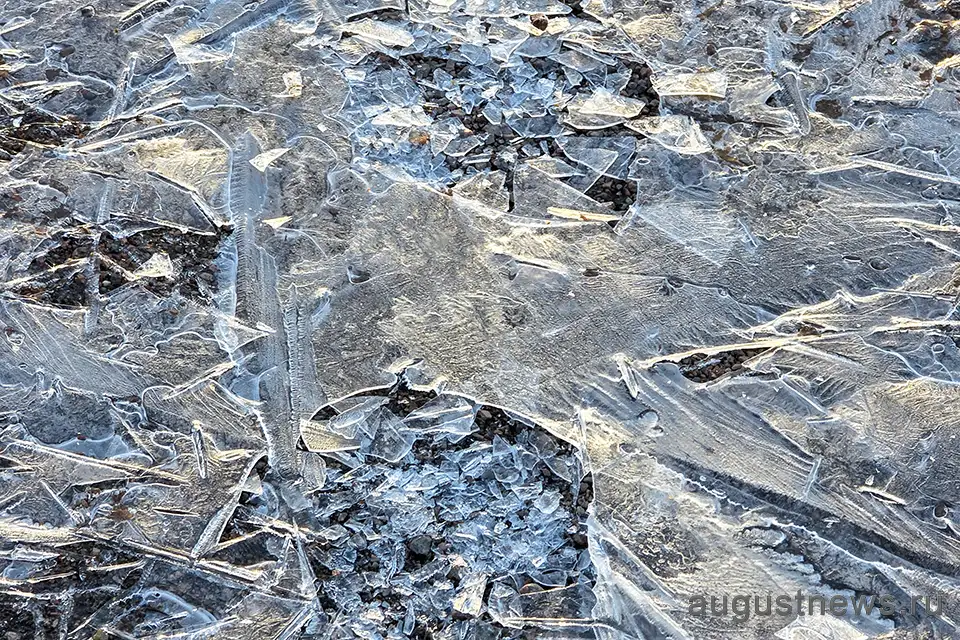 гололед лед зима