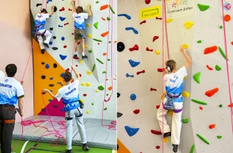 дети на скалодроме