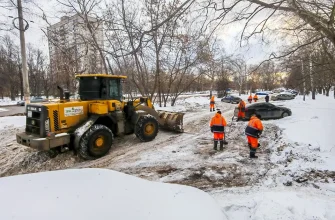 уборка снега на дороге