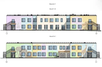 вариант 3 оформления фасада детсада