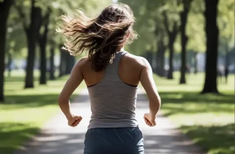 девушка бежит в парке