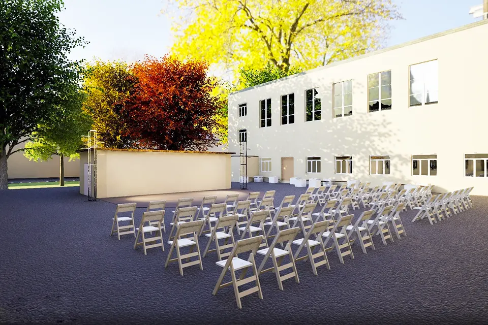 проект сцены во внутреннем дворике театра