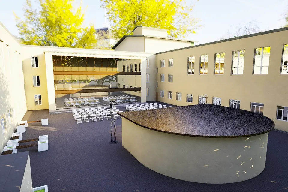 проект сцены во внутреннем дворике театра Колесо