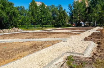 устройство пешеходных дорожек в 4 квартале
