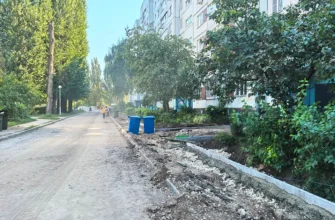 ремонт дороги и тротуара на улице Свердлова 16