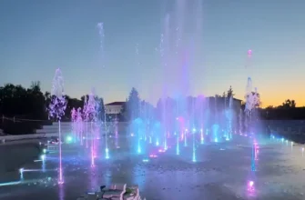 тестирование фонтана на Центральной площади